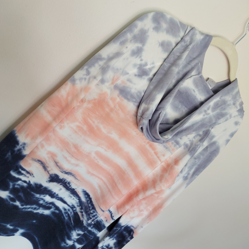 Small Tie Dye Sunset Sunrise Hoodie Te Verde - Picture 5 of 7
